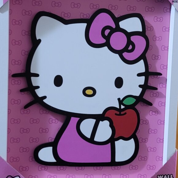 Sanrio Hello Kitty Frame Pink W/ Wood Wall Art 12” X 15” Room Decor Gift - Picture 4 of 9